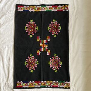 Black Cotton Embroidered Fabric